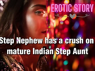 Step Nephew has a route on mature Indian Step Aunt